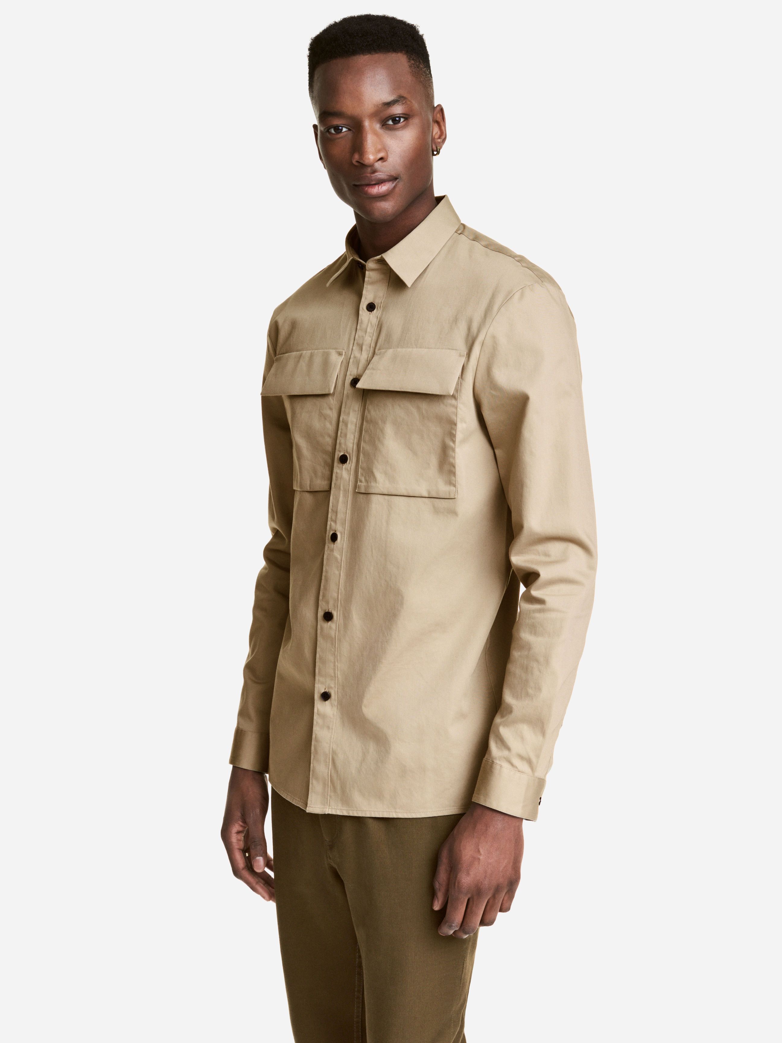 

Рубашка H&M XAZ055486PDON S Бежевая
