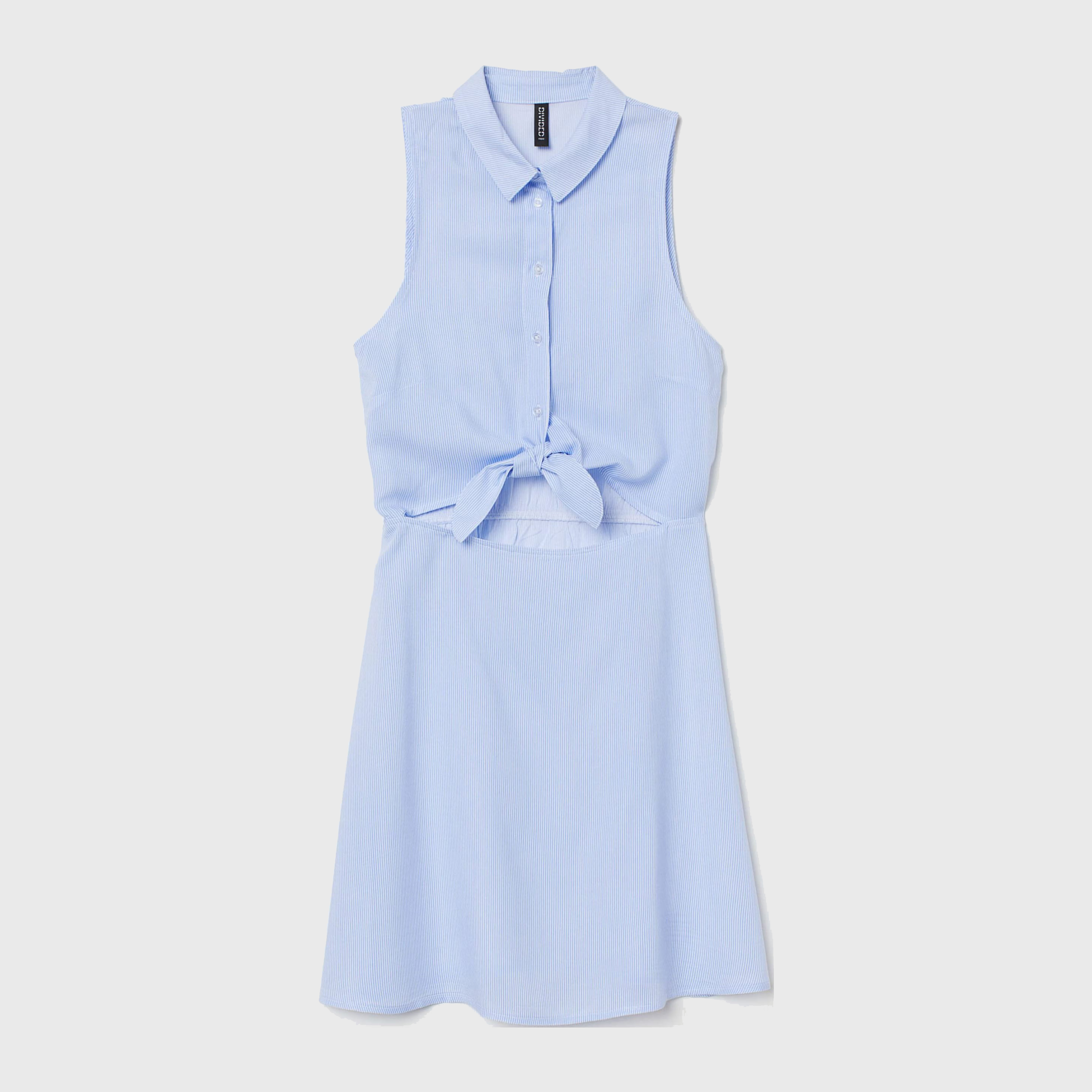 Акция на Сукня-сорочка міні літня жіноча H&M 7148279RP3 44 Блакитна от Rozetka