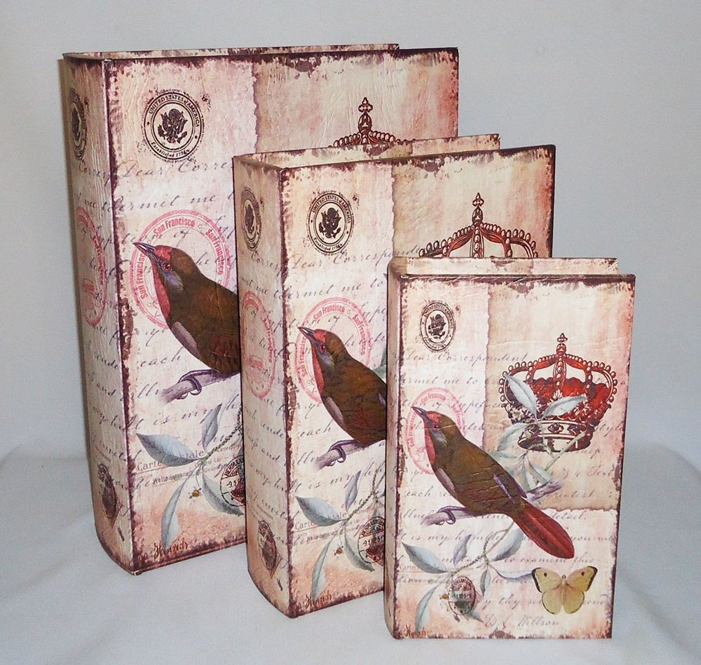 

Шкатулка книга декоративная набор из 3х штук Present рисунок Корона (большая + средняя + маленькая)