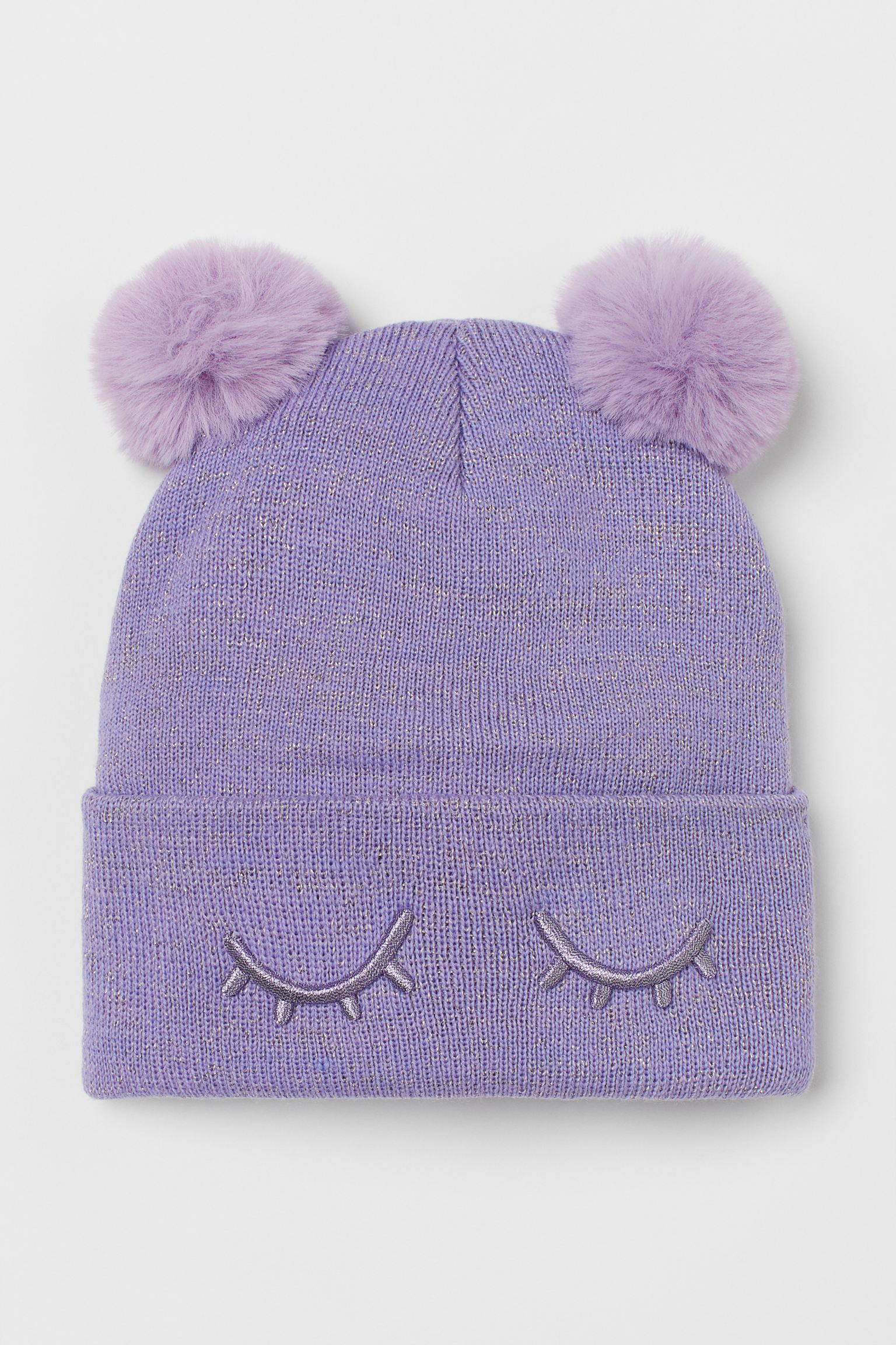 

Шапка з помпонами фіолетова H&M 50-51 Фіолетовий