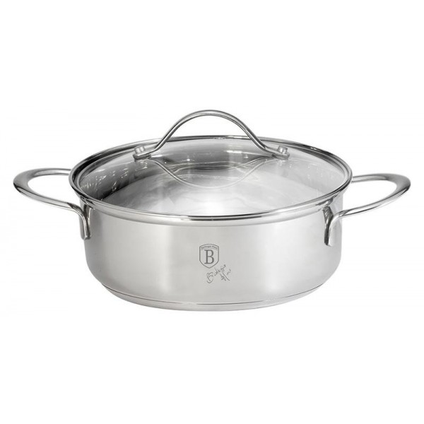 

Кастрюля Berlinger Haus Silver Jewellery 2.8л Ø22х8см из нержавеющей стали со стеклянной крышкой