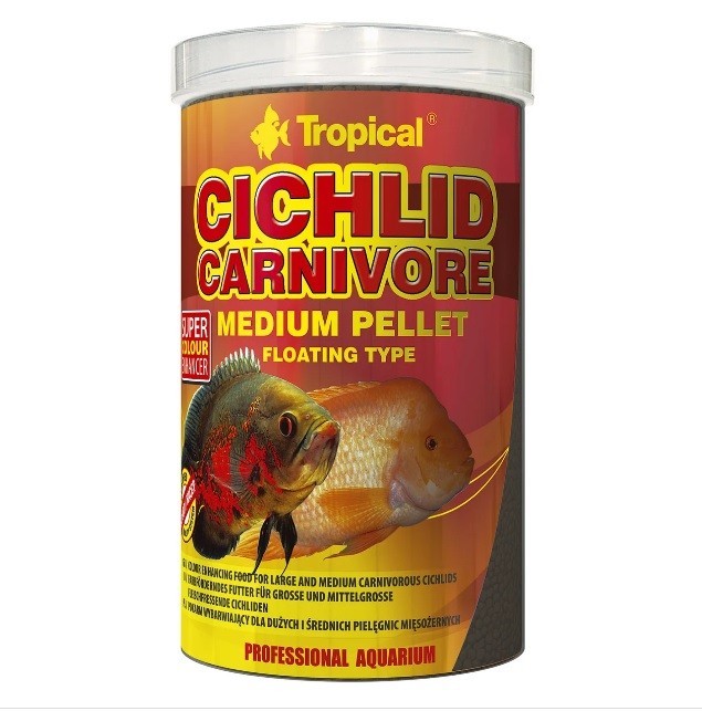 

Корм Tropical Cichlid Carnivore Mediuml Pellet для аквариумных рыб 1 л/360 г