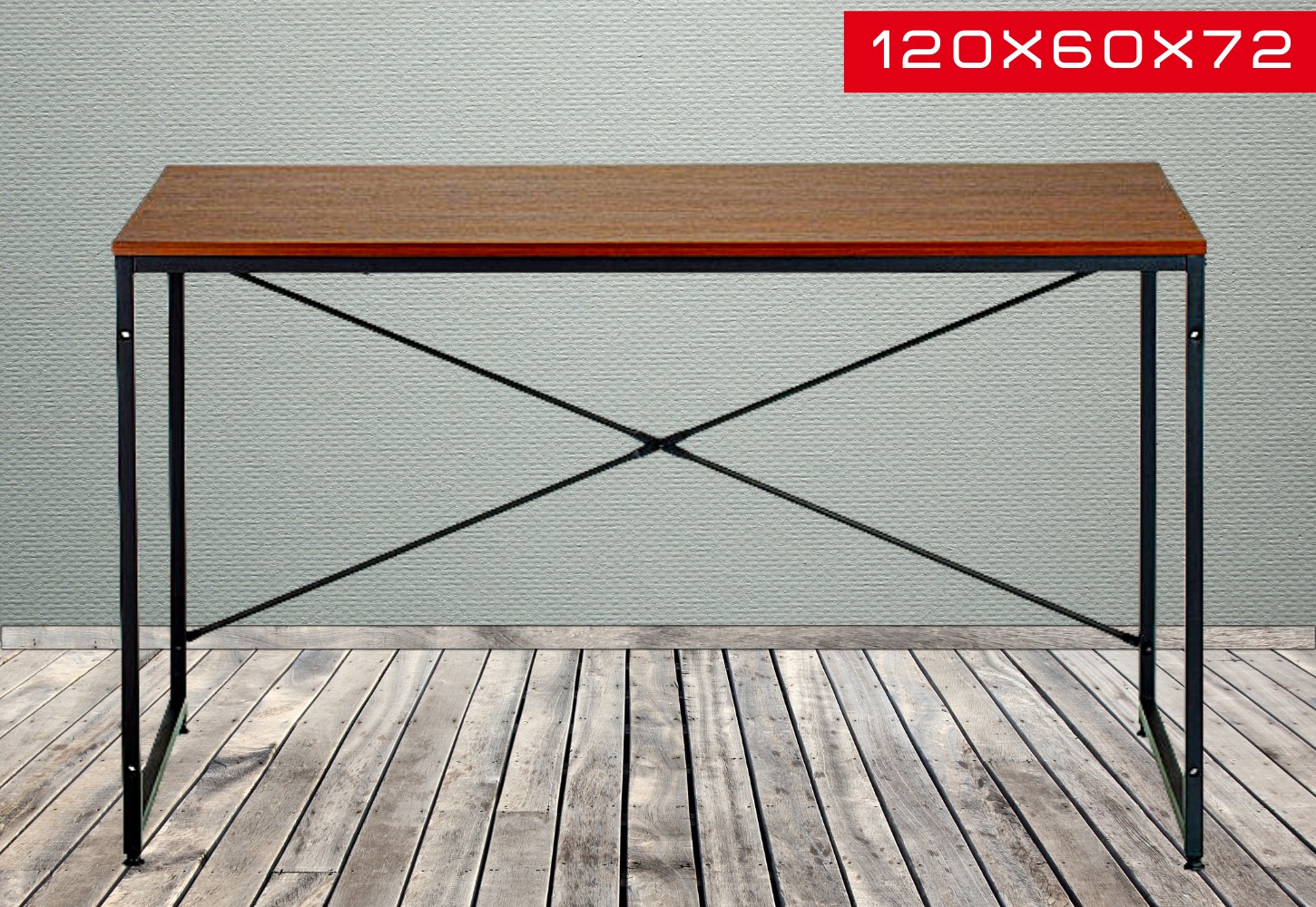 

Компьютерный Стол Лофт 120 x 60 x 72 см Рабочий Офисный стол для ноутбука Boust Dark Brown Коричневый Письменный стол для офиса в стиле Loft