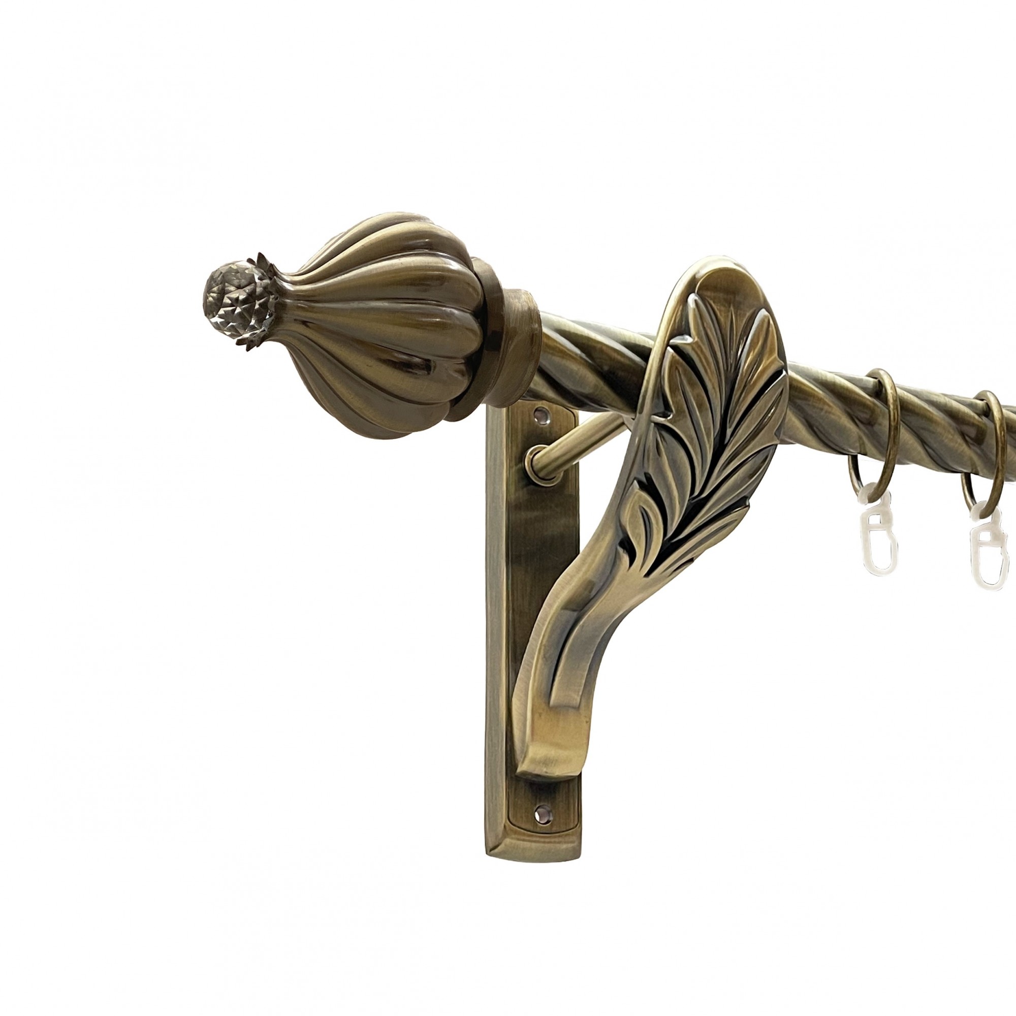 

Карниз Orvit Таджа-Кристал металевий однорядний ретро скручена труба кільце металеве Антик 25 мм 300 см (00-00016800)