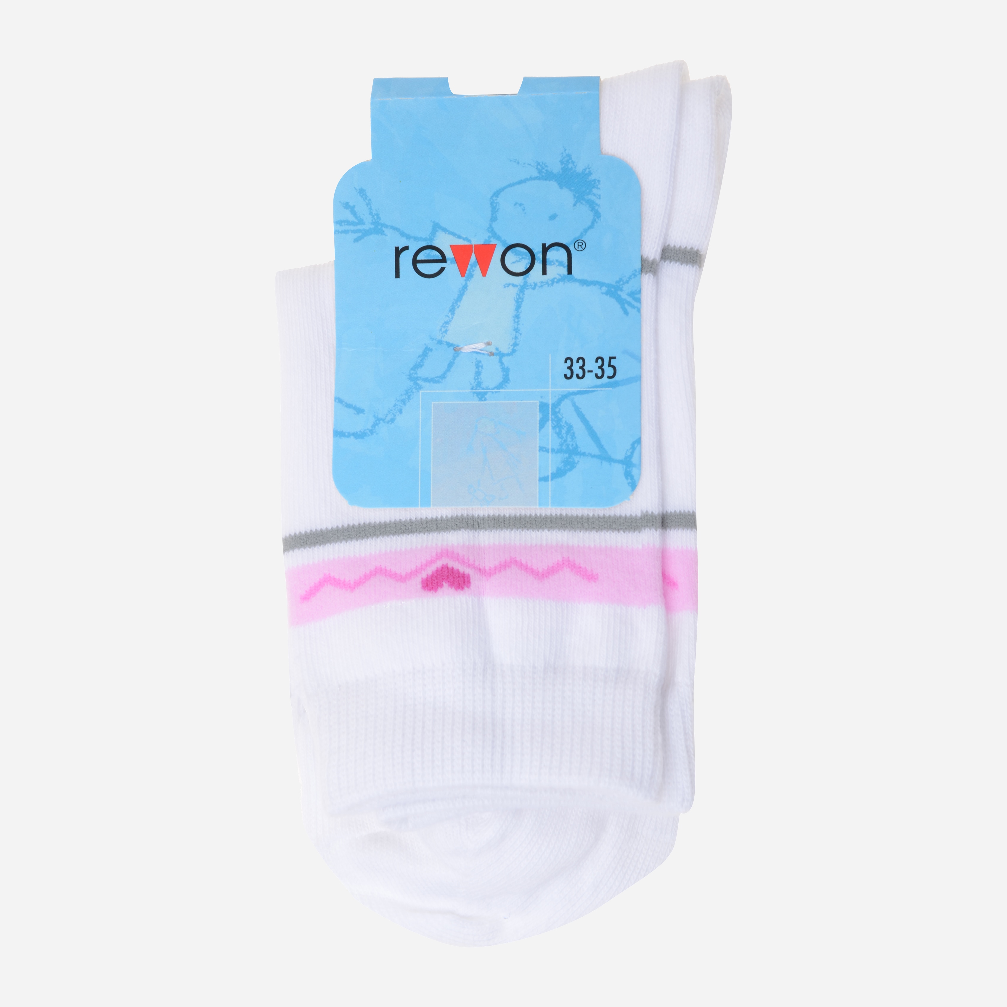 

Носки Rewon 101002 G - 2 - р Белые с розовым, Носки Rewon 101002 G - 2 21-22 р Белые с розовым