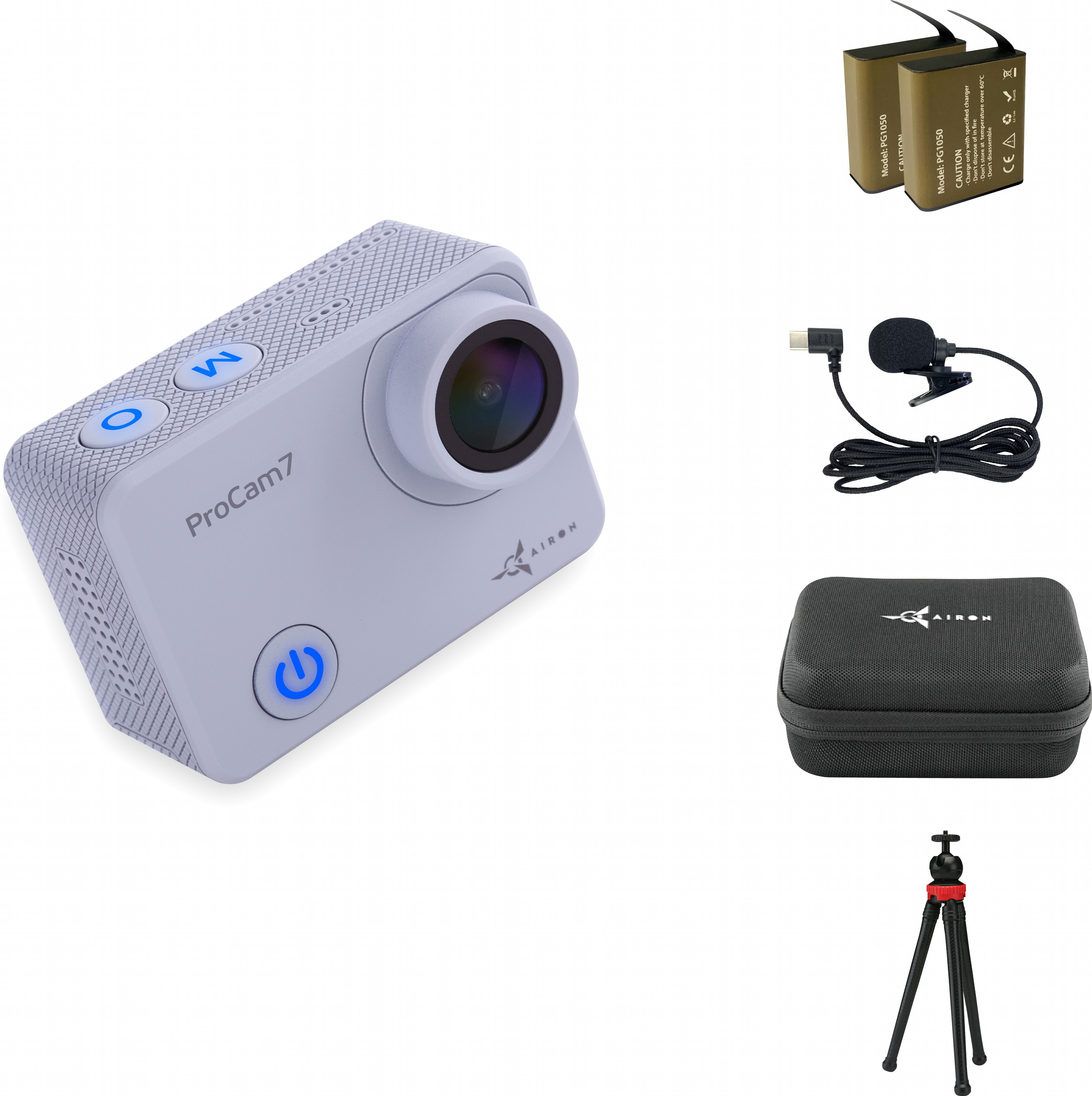 Акція на Видеокамера AirOn ProCam 7 Touch Grey с аксессуарами: набор блогера 12в1 (4822356754787) від Rozetka UA