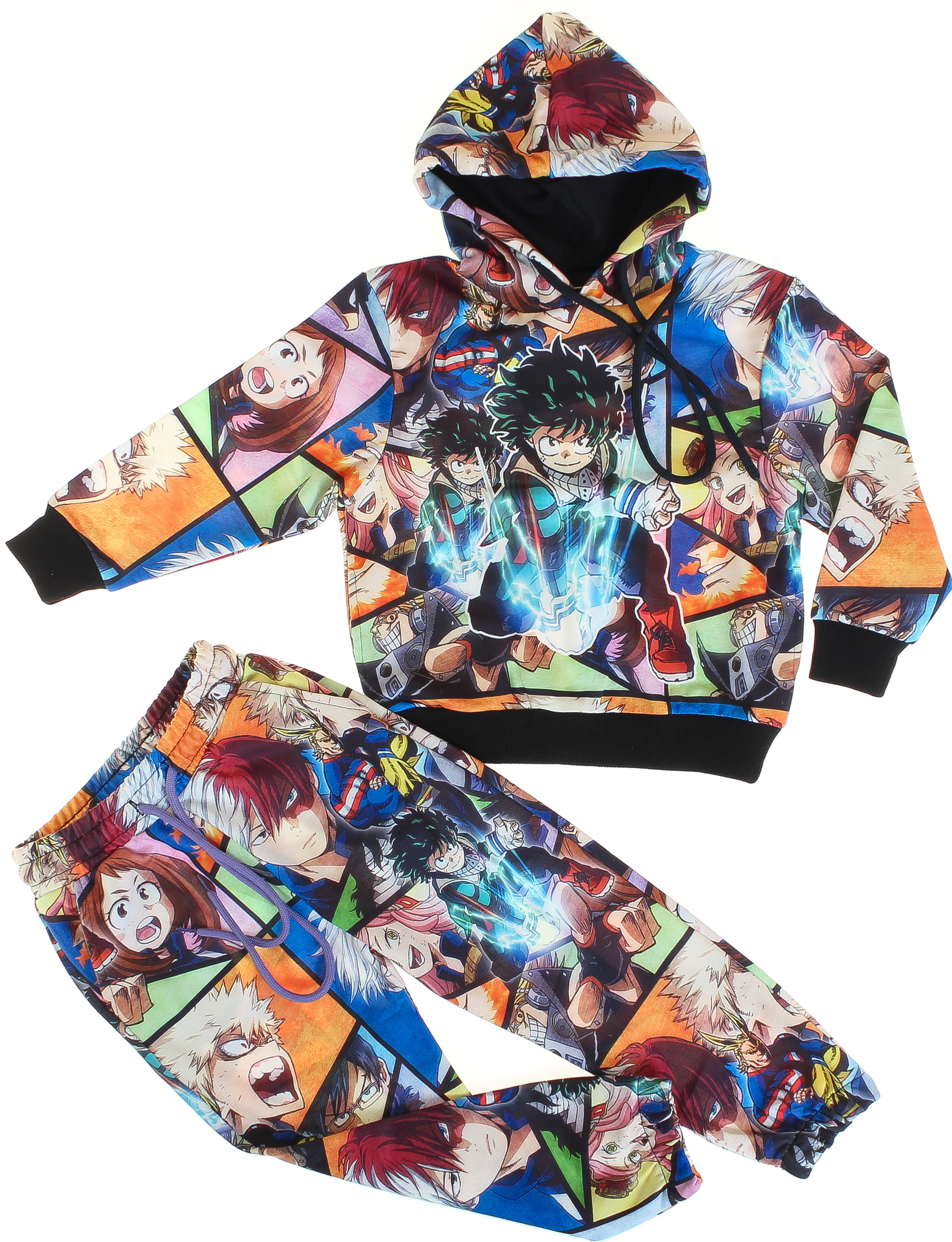 

Худи с карманами + Брюки с карманами с рисунком аниме Cloise Черный 152 см CL0113030-CL0153016 (537909)