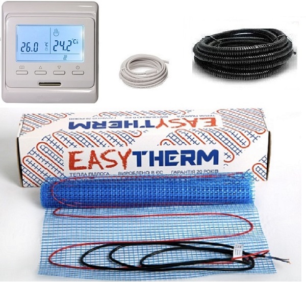 

Теплый пол EASYTHERM/200 нагревательный двухжильный мат 700Вт 3.5 м² с программируемым терморегулятором в комплекте (T144001)