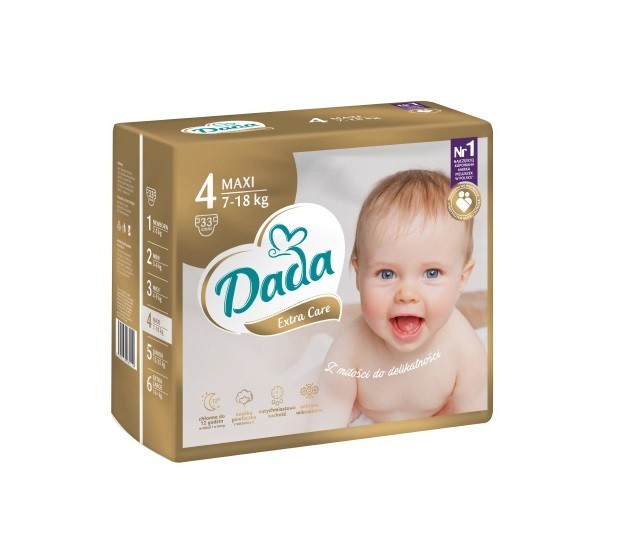 

Подгузники Dada extra care 4 maxi размер ( 7-18 кг ) Box 132 шт (4уп*33шт)