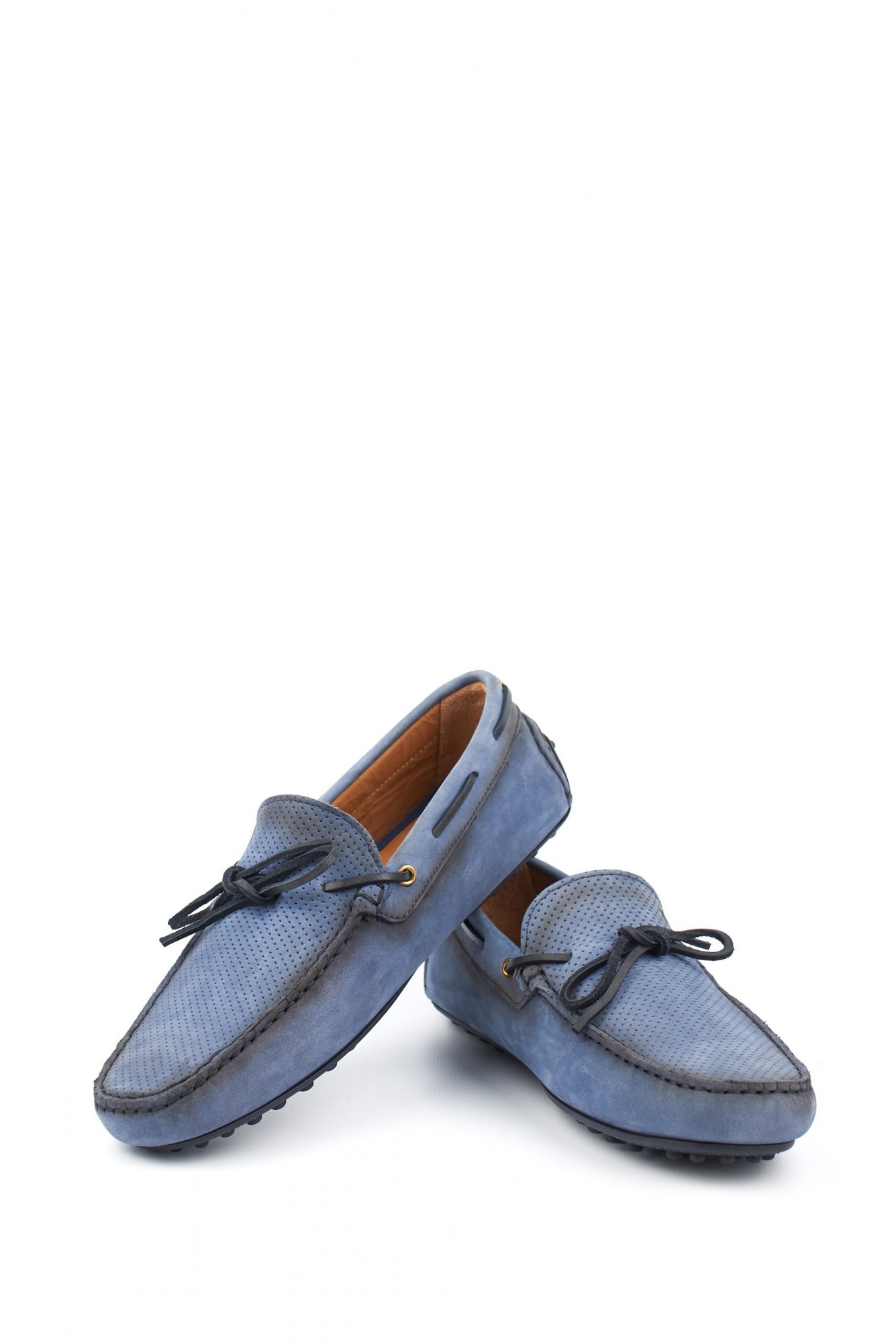 

Мокасины из нубука Trussardi 39 Сине-серый 77S562