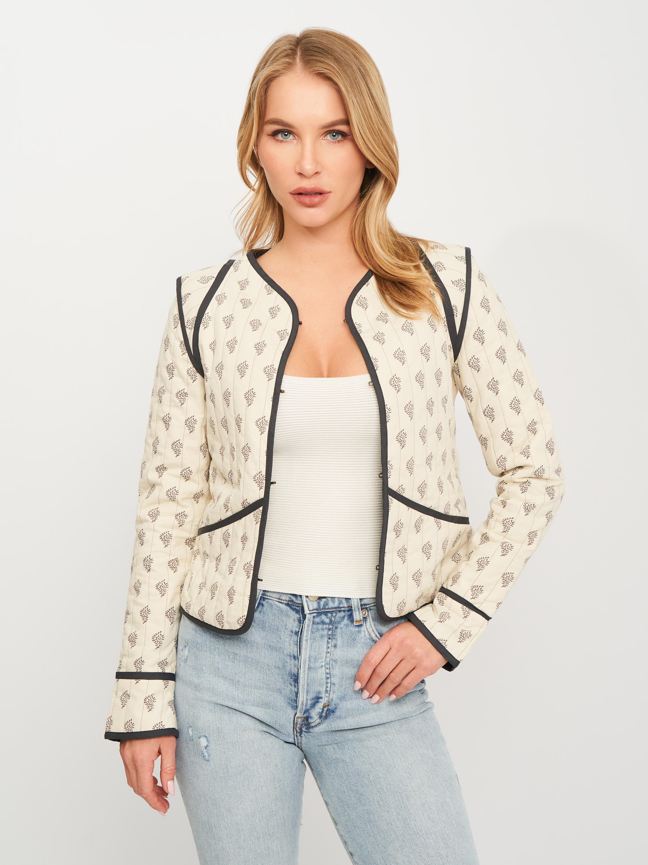 

Жакет La Redoute XAZ070200VWQW  Молочный с серым, Жакет La Redoute XAZ070200VWQW 36 Молочный с серым