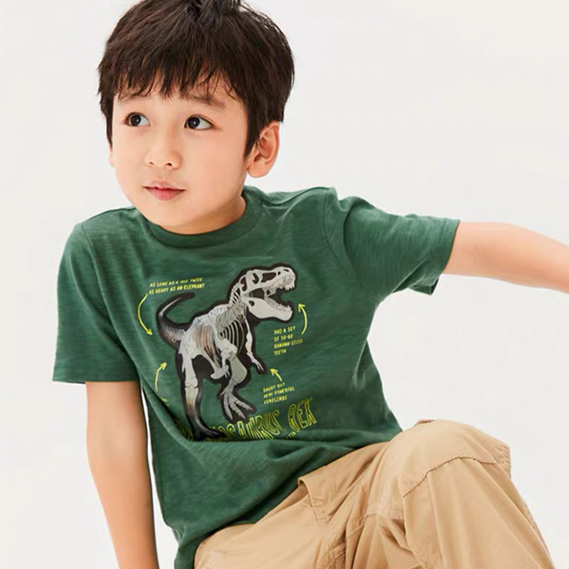 

Футболка для мальчика с рисунком динозавр зеленая Big Rex Berni Kids (100) Зеленый