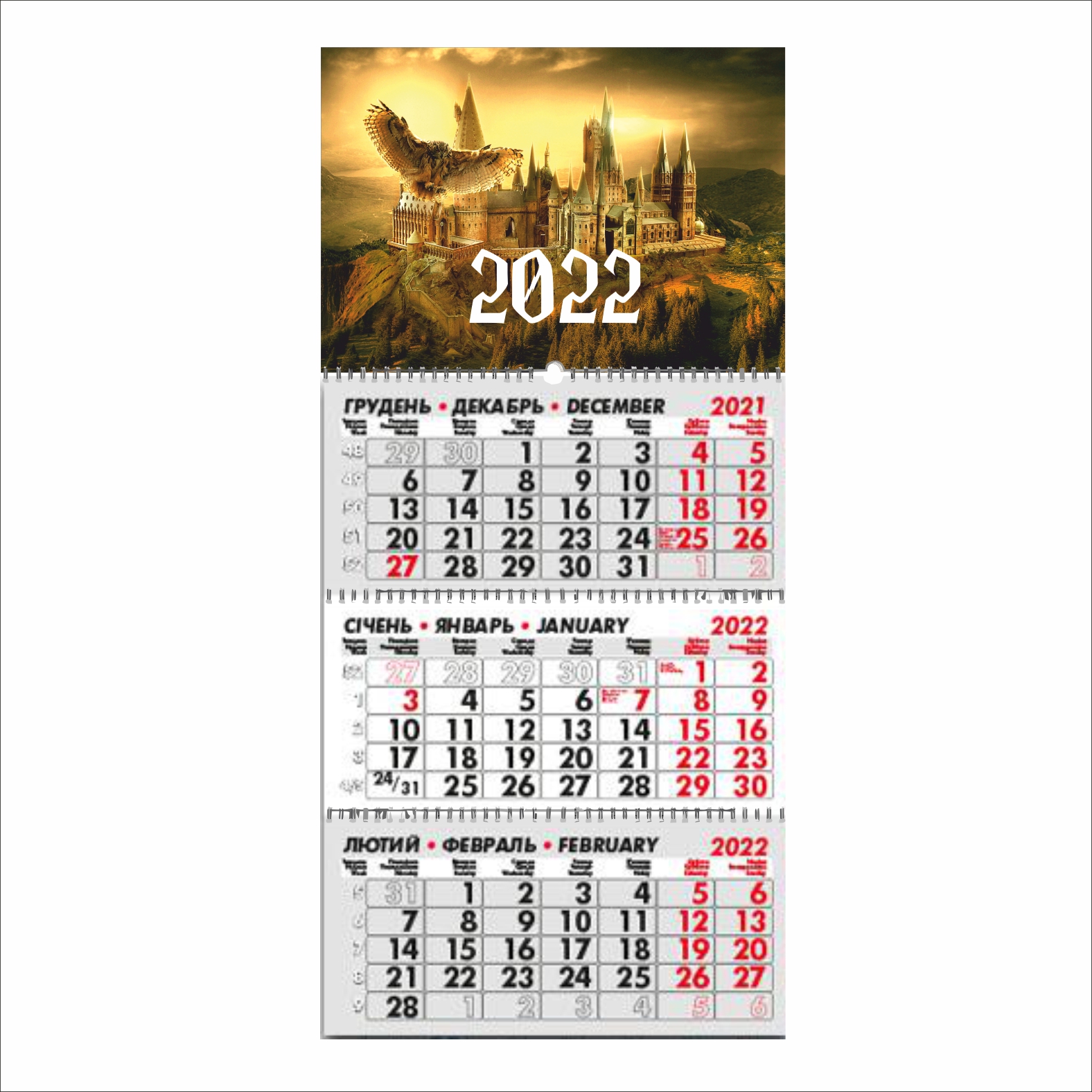 

Календарь квартальный Vivay “Harry Potter” 29,7х63 см (9903)