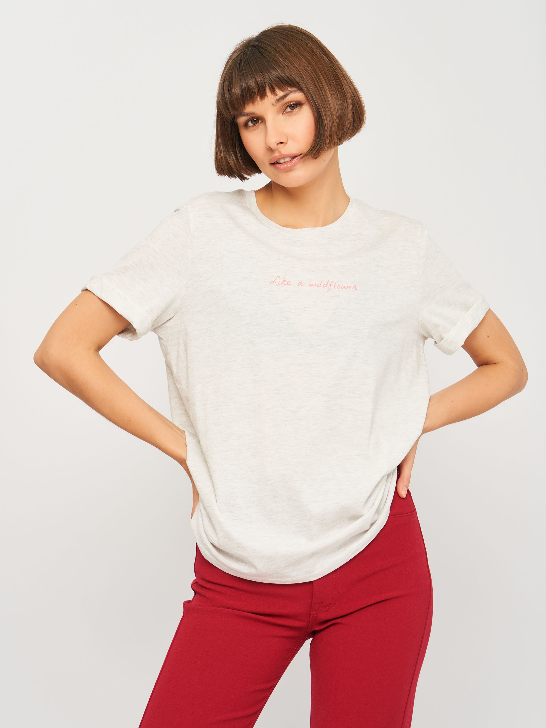 

Футболка H&M XAZ229921JKES  Серая с белым, Футболка H&M XAZ229921JKES S Серая с белым