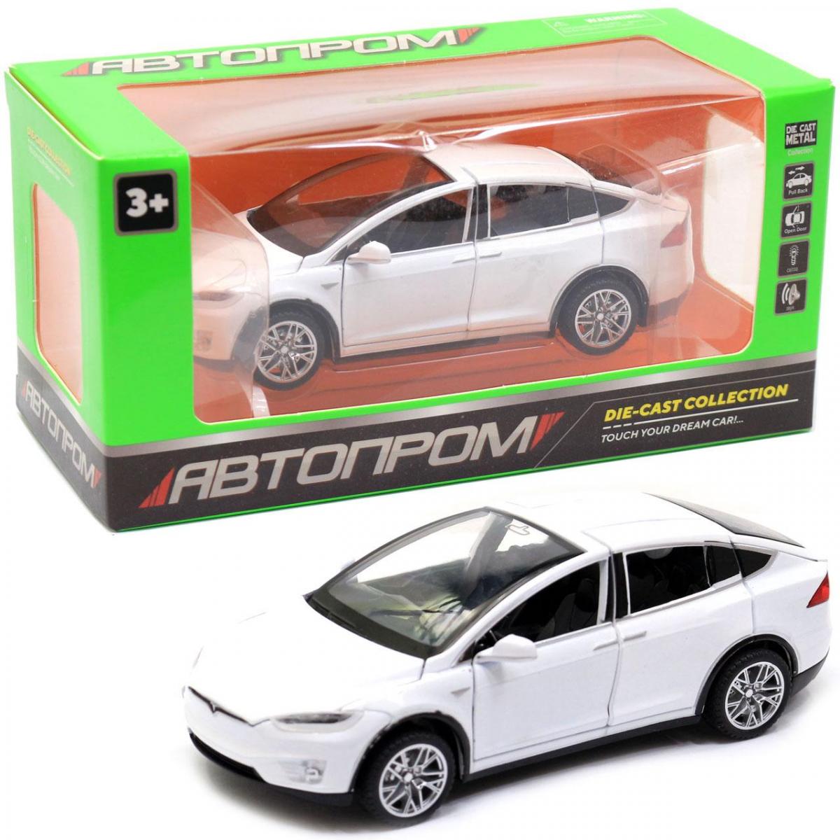 

Машинка инерционная Tesla ModelХ Автопром масштаб 1:32 белая 16см A-6603-W