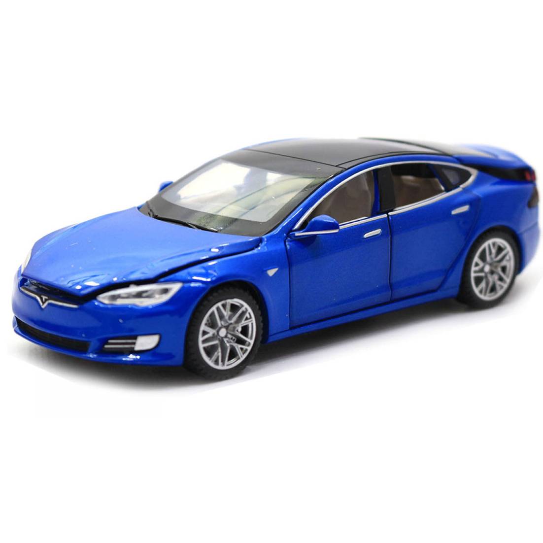 

Машинка инерционная Tesla ModelS Автопром масштаб 1:32 синяя 15см A-6614