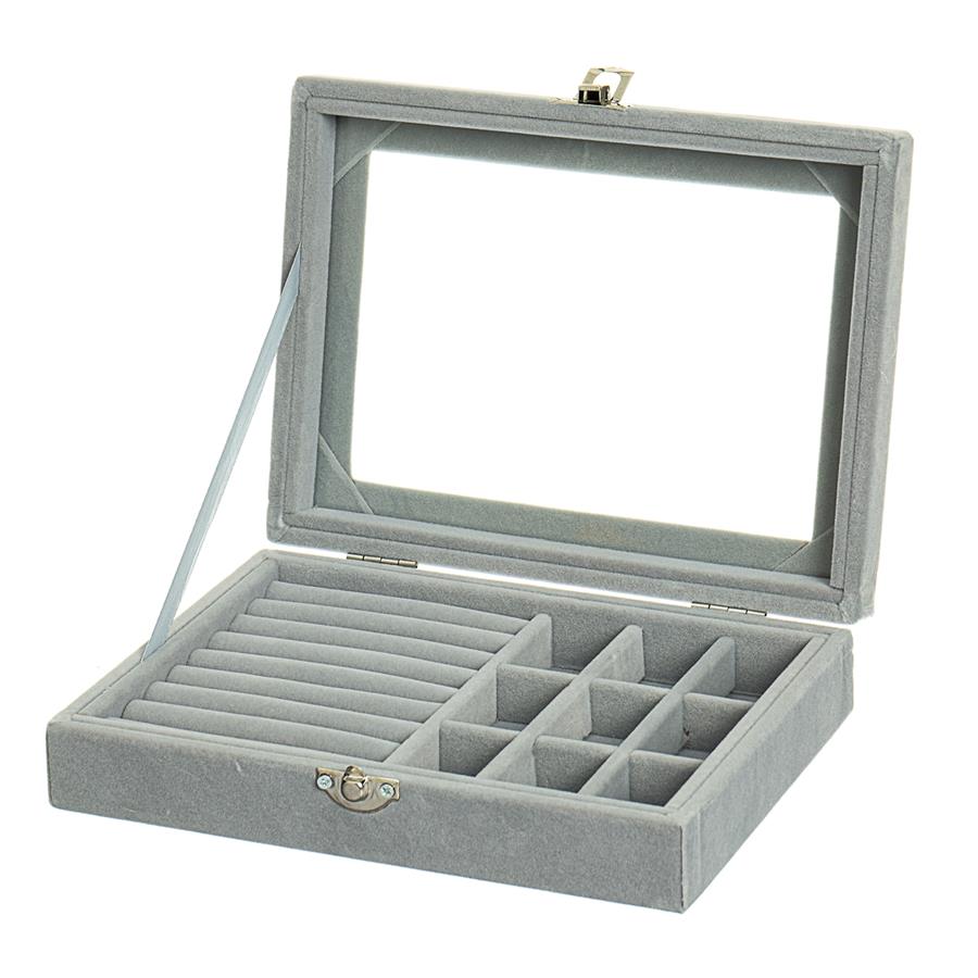 

Шкатулка для украшений Серый (0505-006/white), Бархат, Elisey