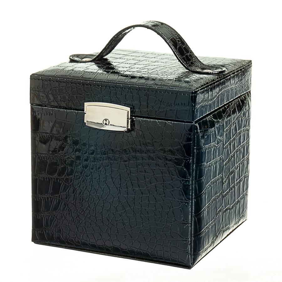 

Шкатулка для украшений "Черный куб" (0505-001/black), Кожзаменитель, Elisey