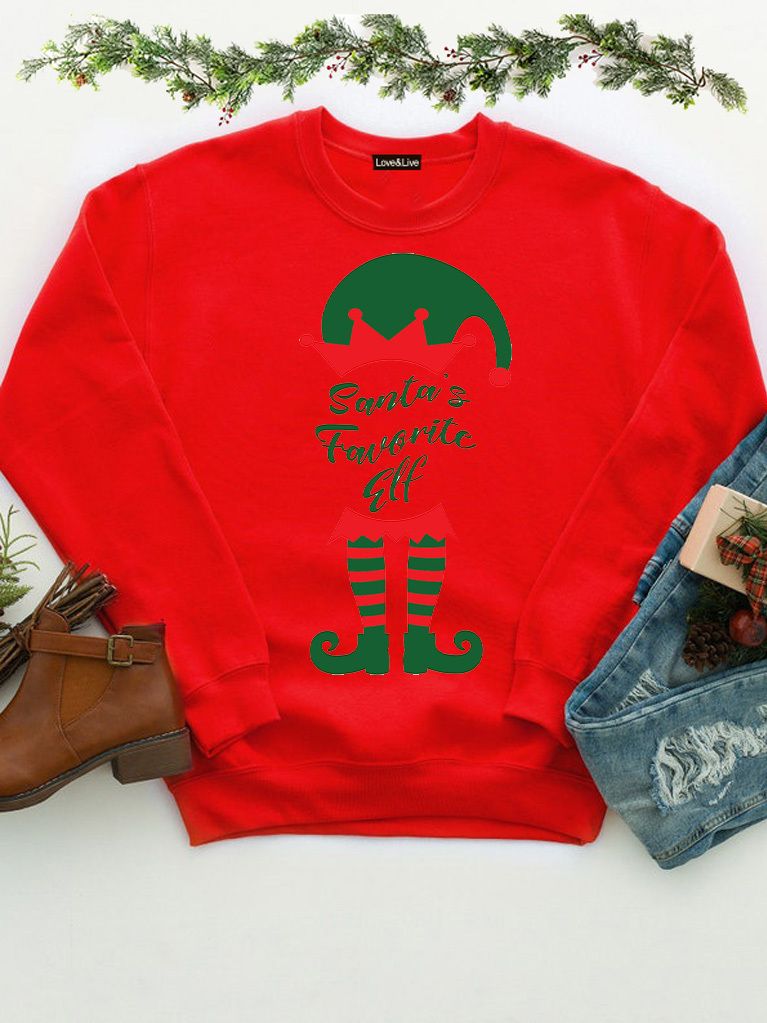 

Свитшот Love&Live Santa's favorite Elf LLP01244  Красный, Свитшот Love&Live Santa's favorite Elf LLP01244 XS Красный