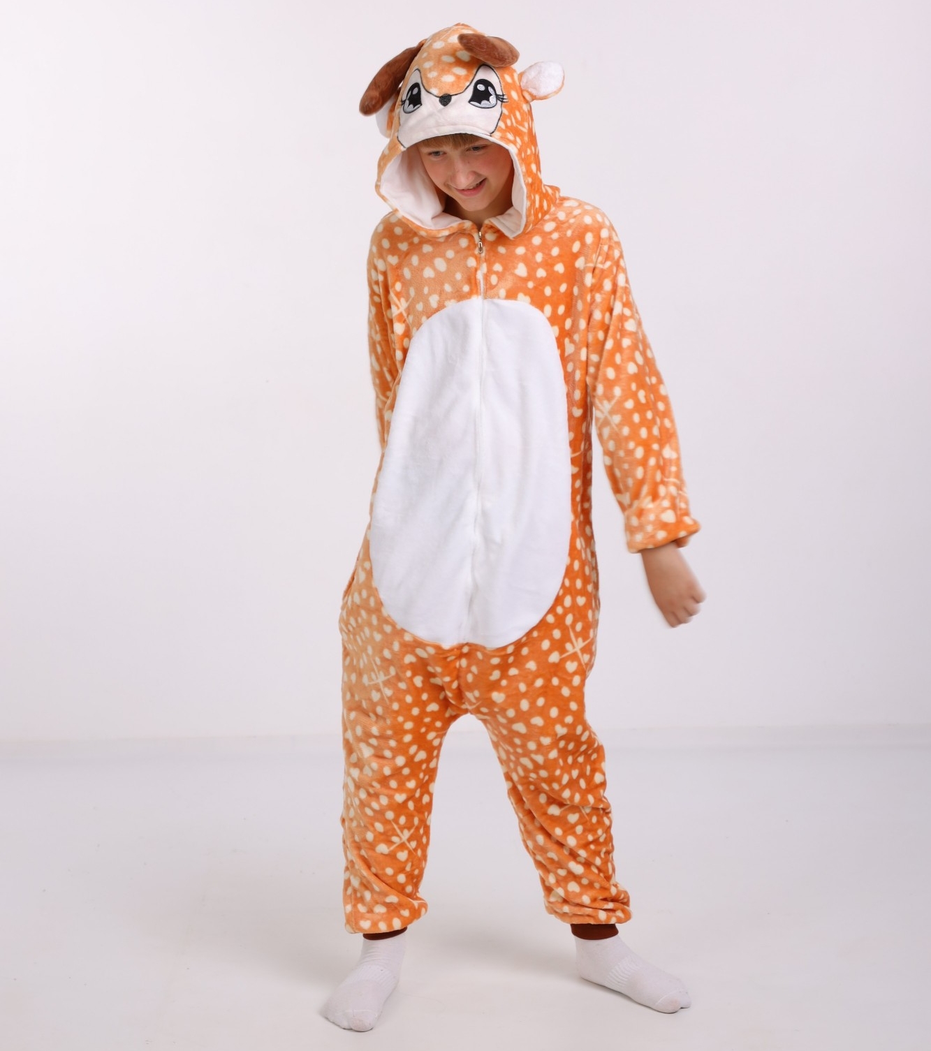 

Пижама Кигуруми Слип Для Мальчиков Kigurumi Олень Бежевый 100-110 см. (2026/2)