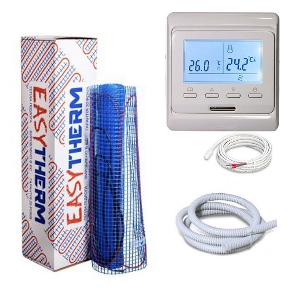 

Теплый пол EASYTHERM/200 нагревательный двухжильный мат 1200Вт 6 м² с программируемым терморегулятором в комплекте (VIT199001)