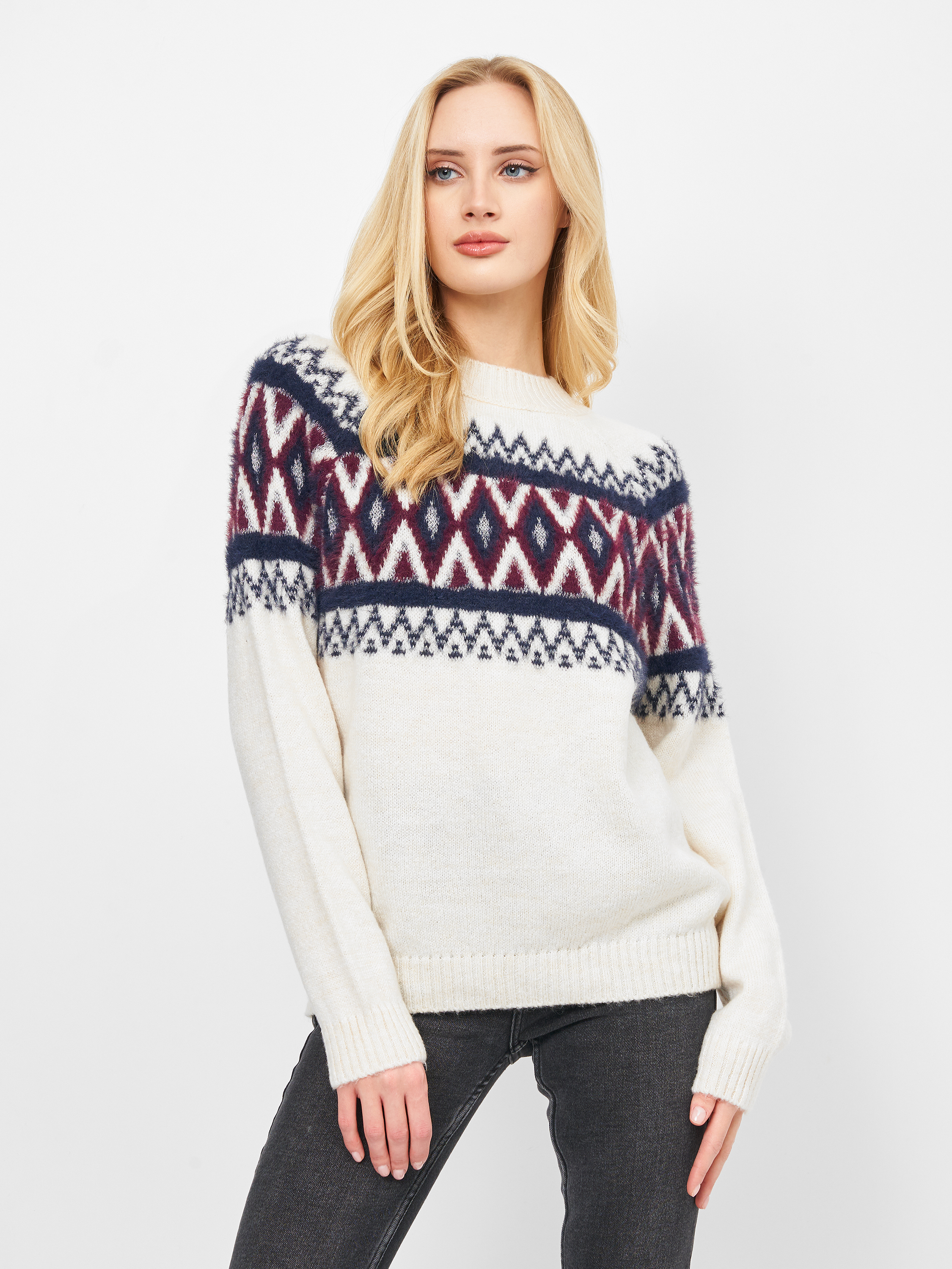 

Джемпер Pimkie XAZ247715KBBW  Светло-бежевый с разноцветным, Джемпер Pimkie XAZ247715KBBW M Светло-бежевый с разноцветным