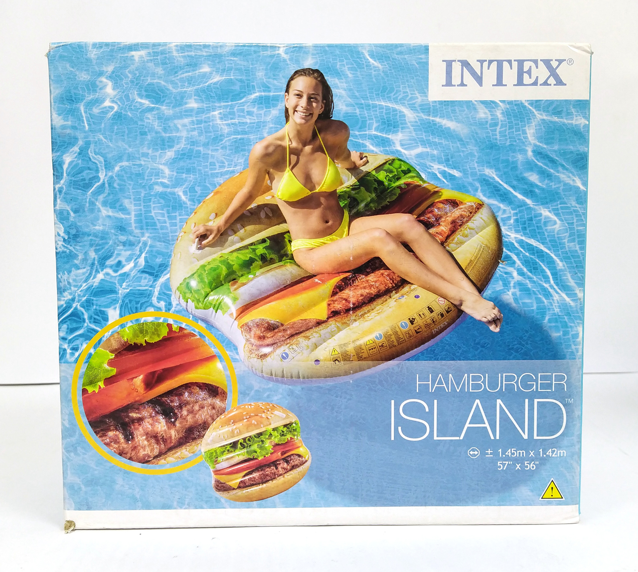 

Плотик-матрас надувной Гамбургер, размер 145х142 см (Intex 58780)