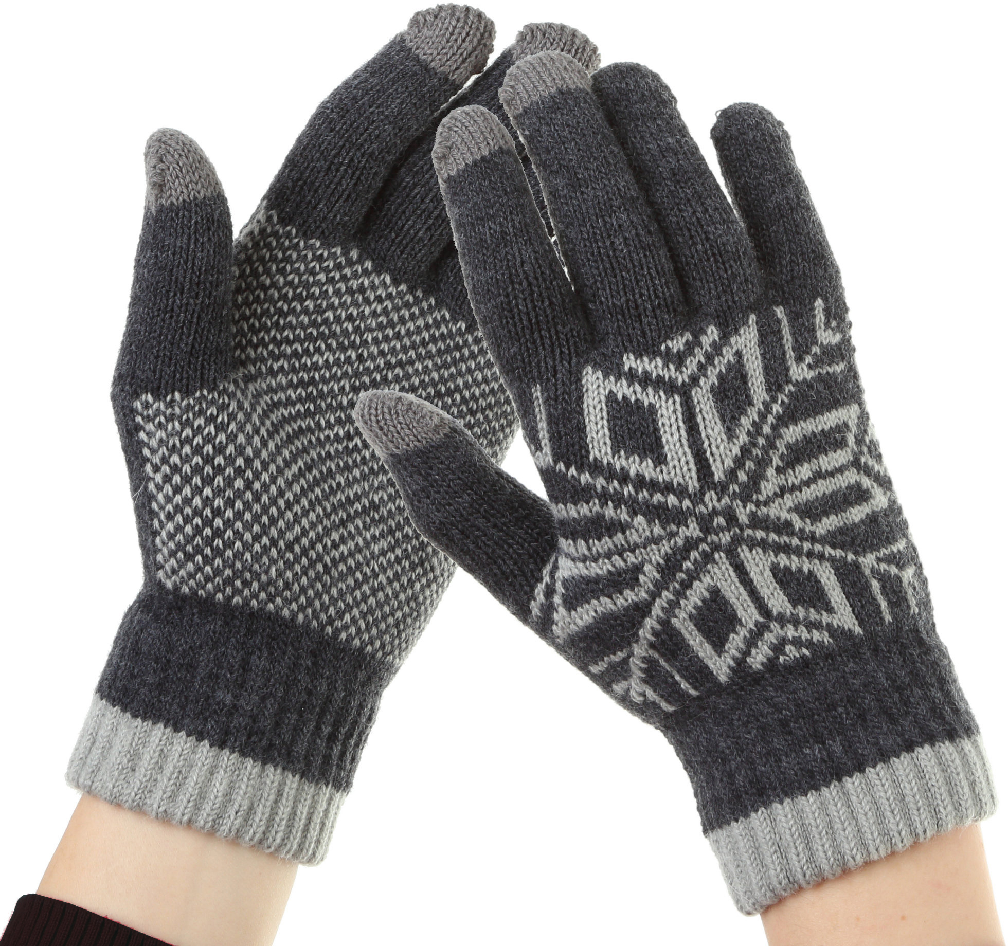 

Перчатки ArmorStandart для сенсорных экранов Touch Gloves Snowflake с орнаментом Light Grey