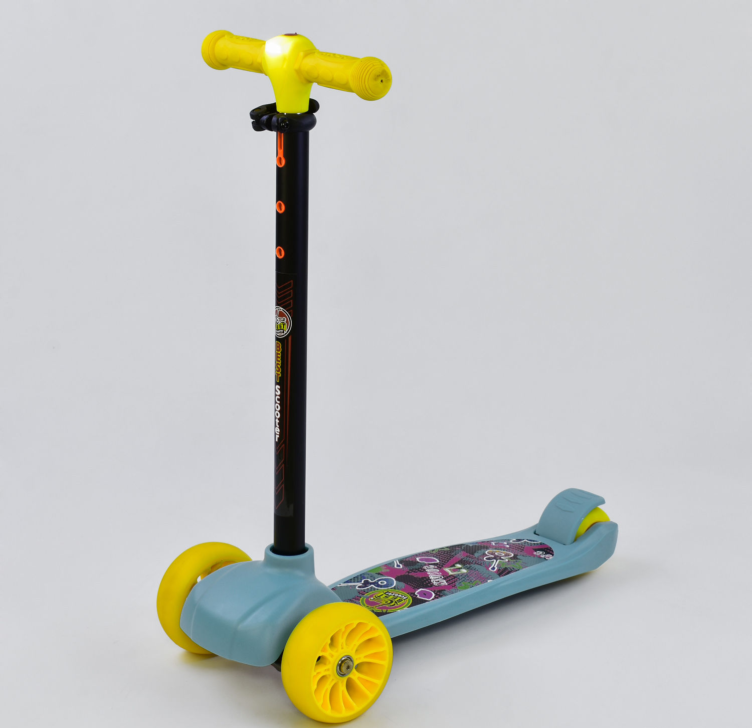 

Самокат Best Scooter А-320 Т трехколесный , руль с фарой, 3 колеса PU со светом