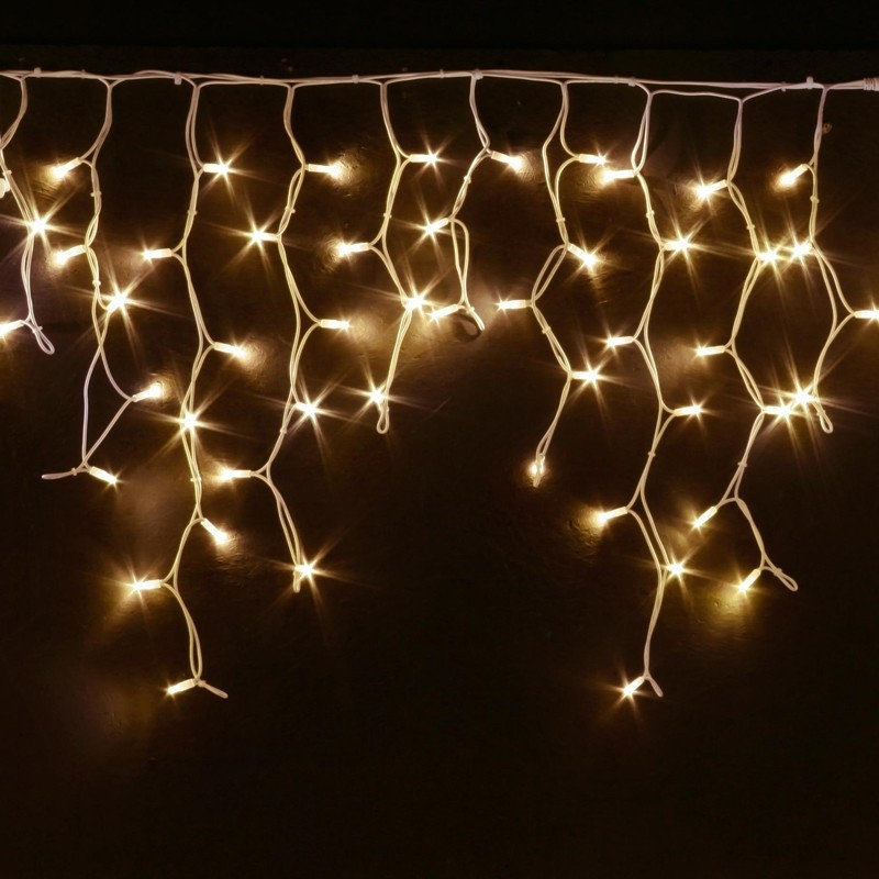 

Светдиодная гирлянда уличная Бахрома (Icicle) 10 метров / 200 led "Теплый Белый" (Белый провод)