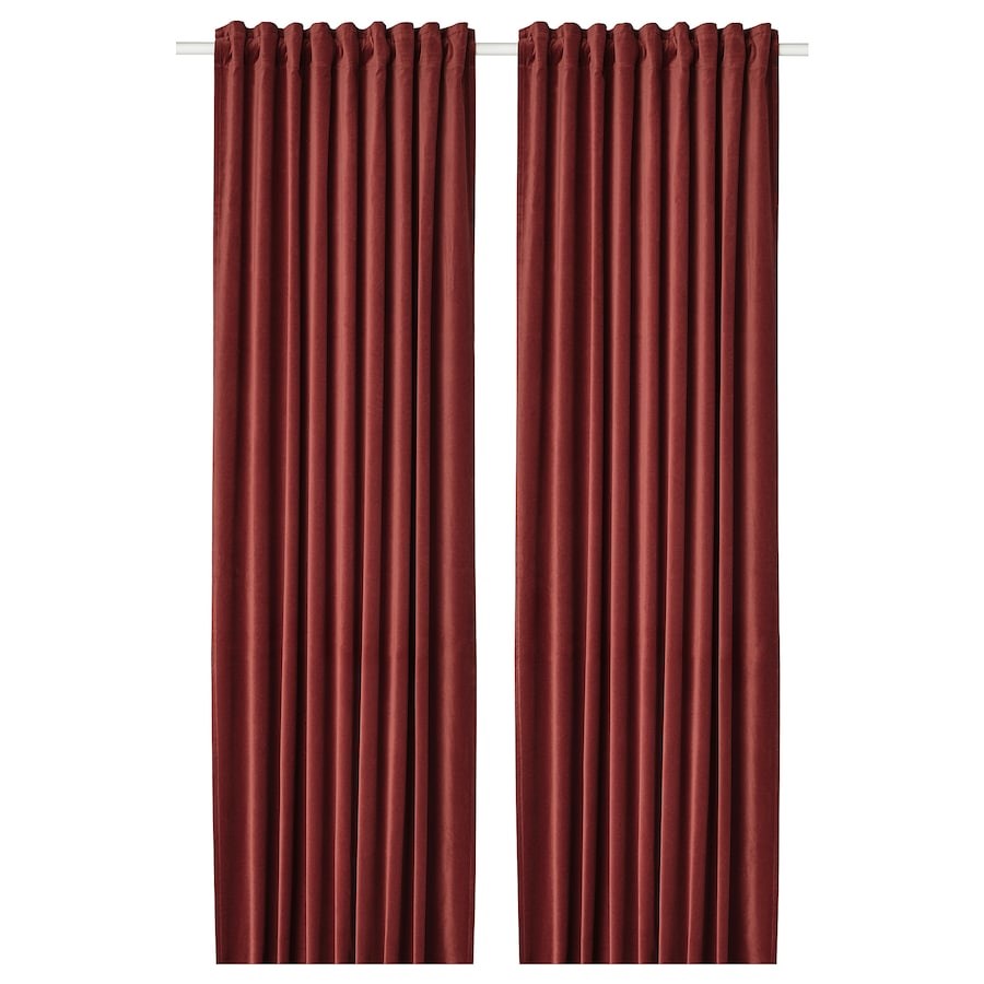 

Затемнювальна гардина IKEA SANELA 140х300 см червоно-коричнева (404.795.65)