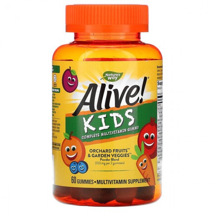 

Мультивитамины для детей Alive! Multi-Vitamin Nature's Way, 60 жевательных конфет (236587)