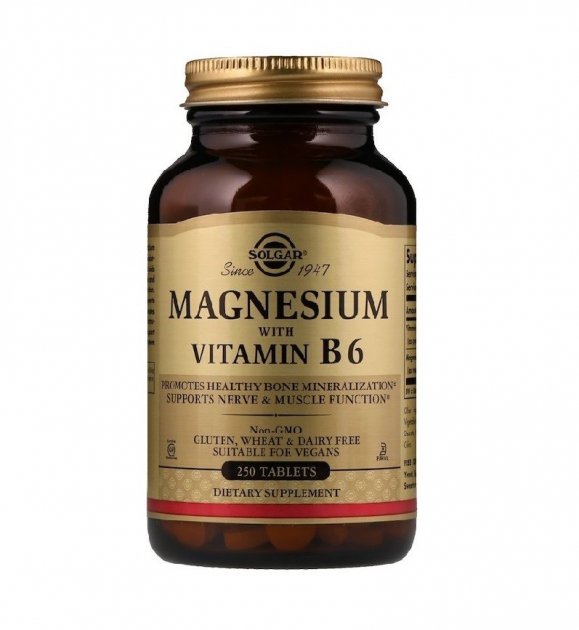 

Витамины Solgar Магний с витамином В6 Magnesium with vitamin B6 250 таблеток (599216)