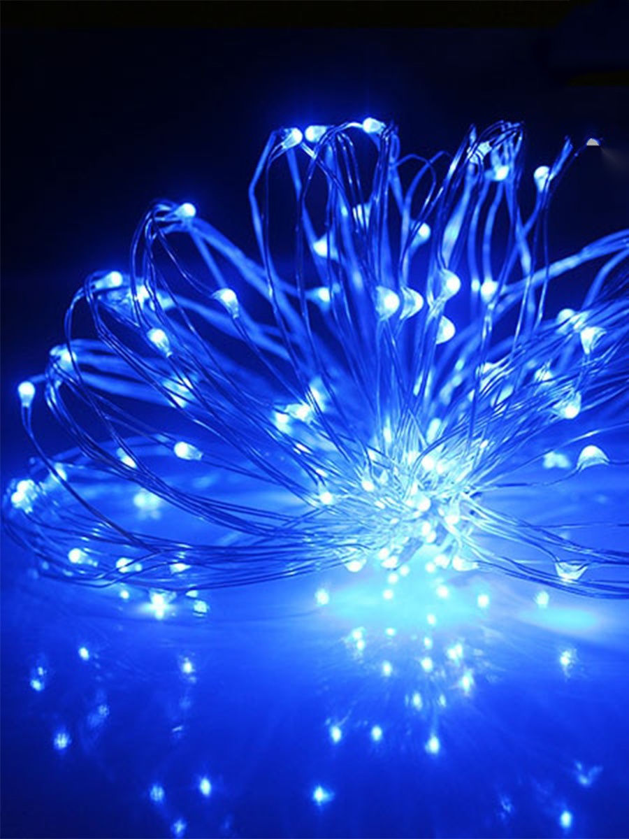 

Гирлянда светодиодная, новогодняя "Роса", 100 LED, 10м, синяя, прозрачный провод