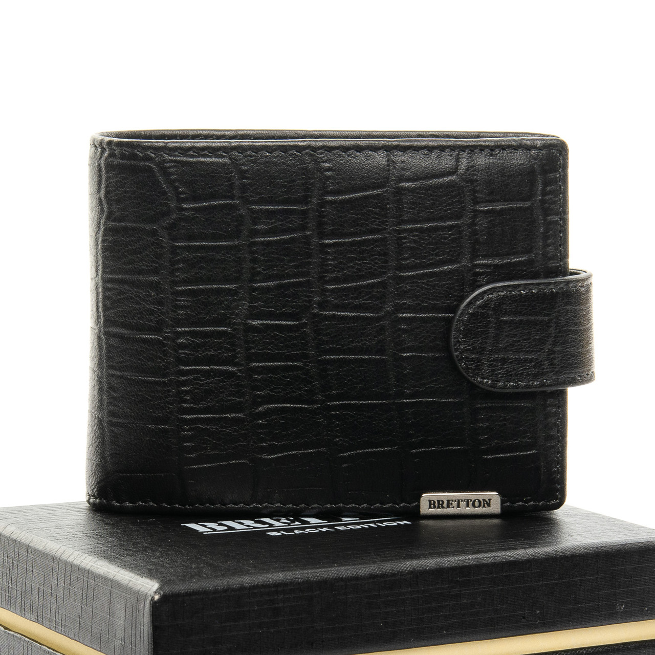 

Кошелек мужской Crocodile кожа BRETTON M3201 черный