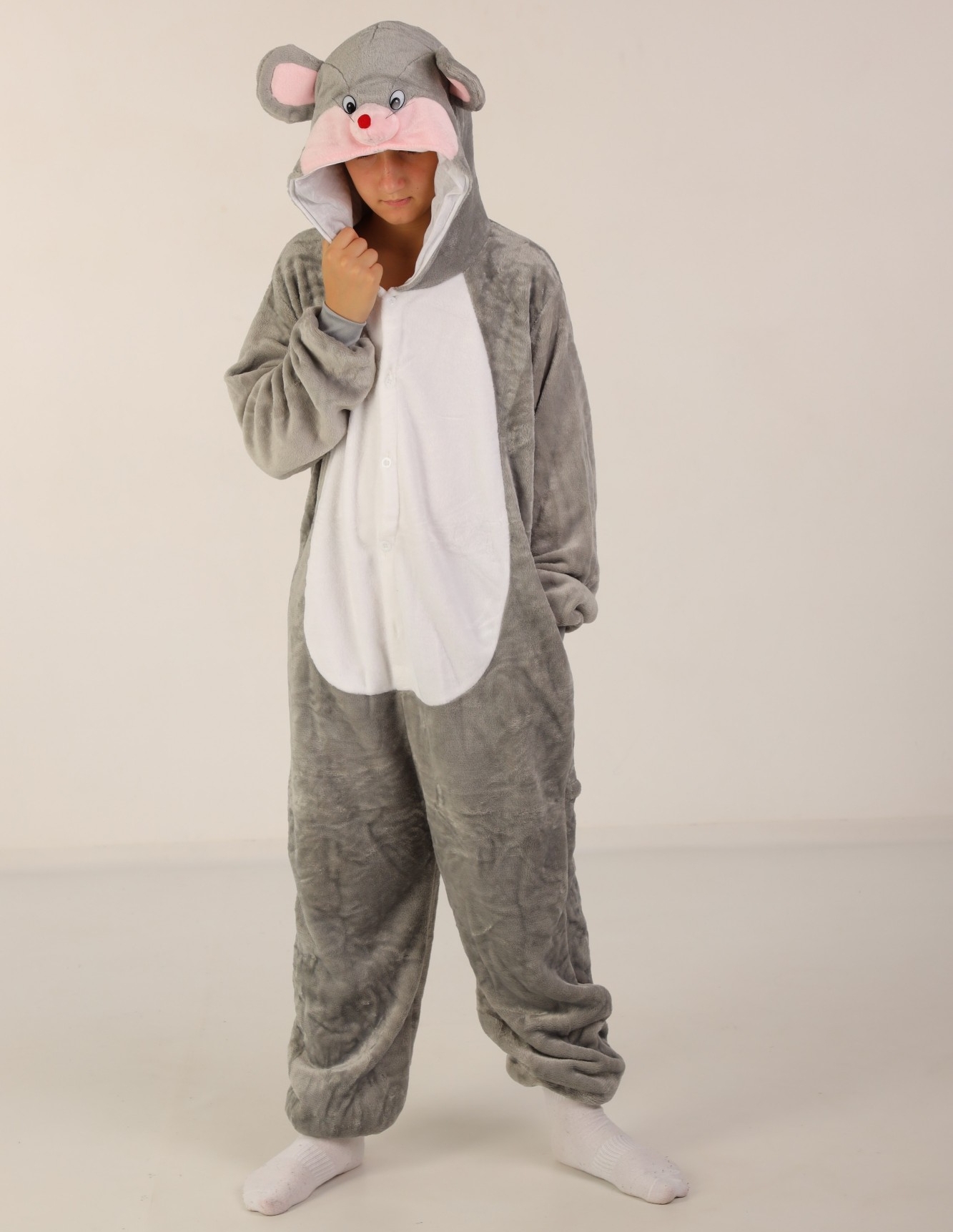 

Пижама Кигуруми Слип Для Мальчиков Kigurumi Мышка Серый 165-175 см. (2040/2)