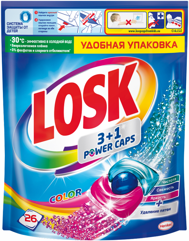 

Капсулы для стирки Losk Трио-капсулы Цвет 26 шт