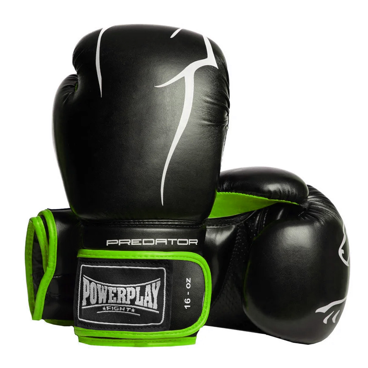 

Боксерские перчатки PowerPlay 3018 Black-Green 16 унций