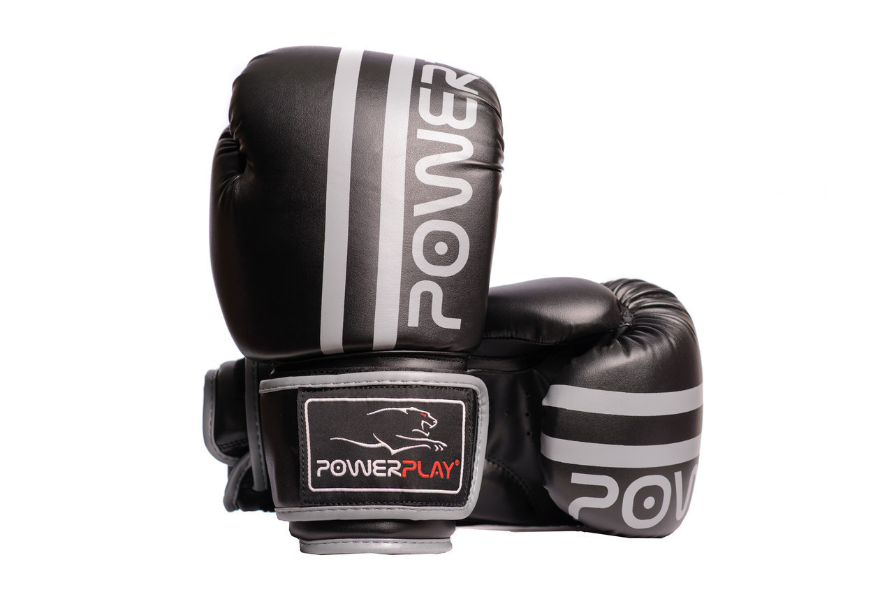 

Боксерские перчатки PowerPlay 3010 Black-Gray 16 унций