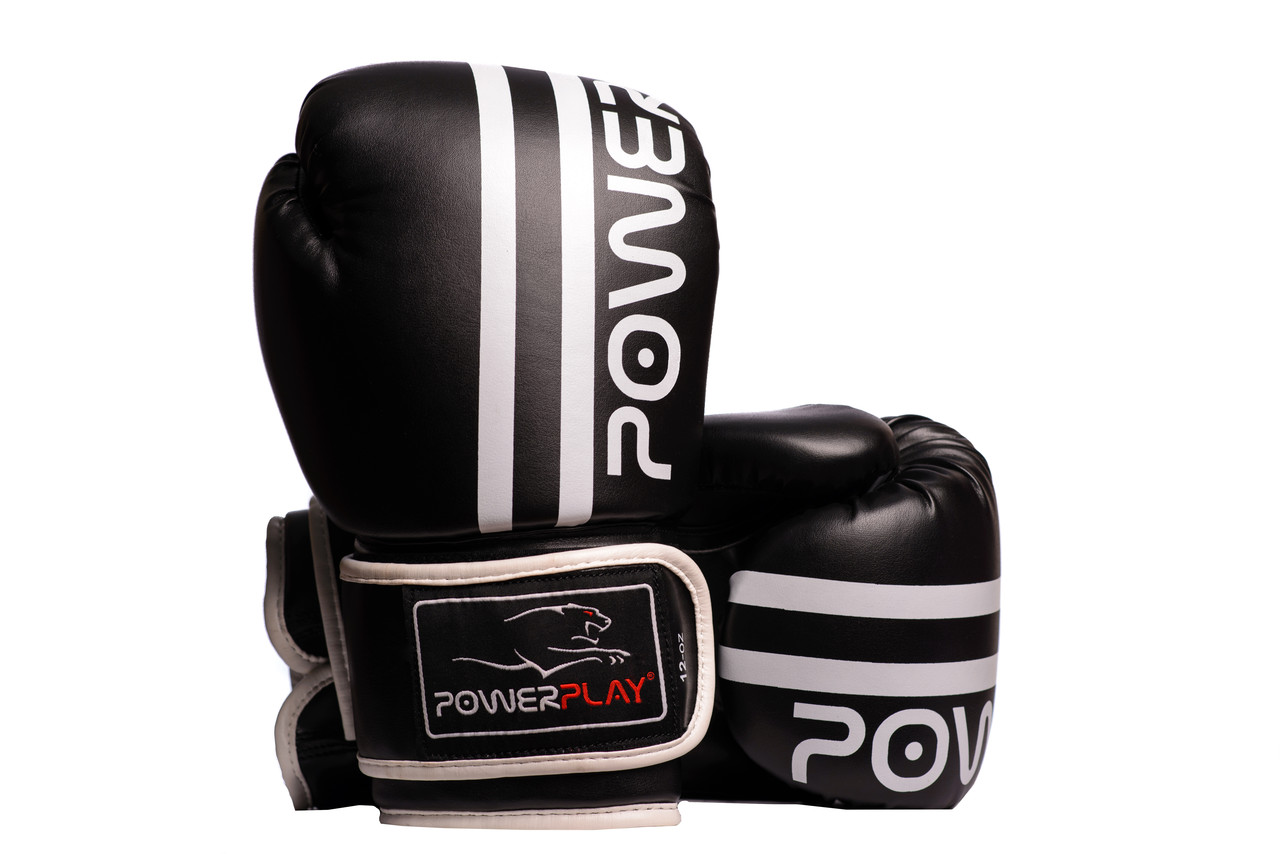 

Боксерские перчатки PowerPlay 3010 Black-White 8 унций