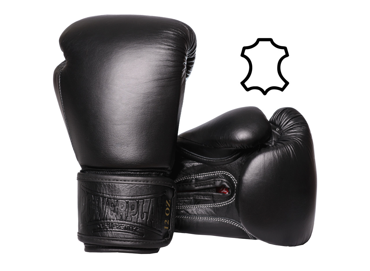 

Боксерские перчатки PowerPlay 3014 Black кожа 12 унций