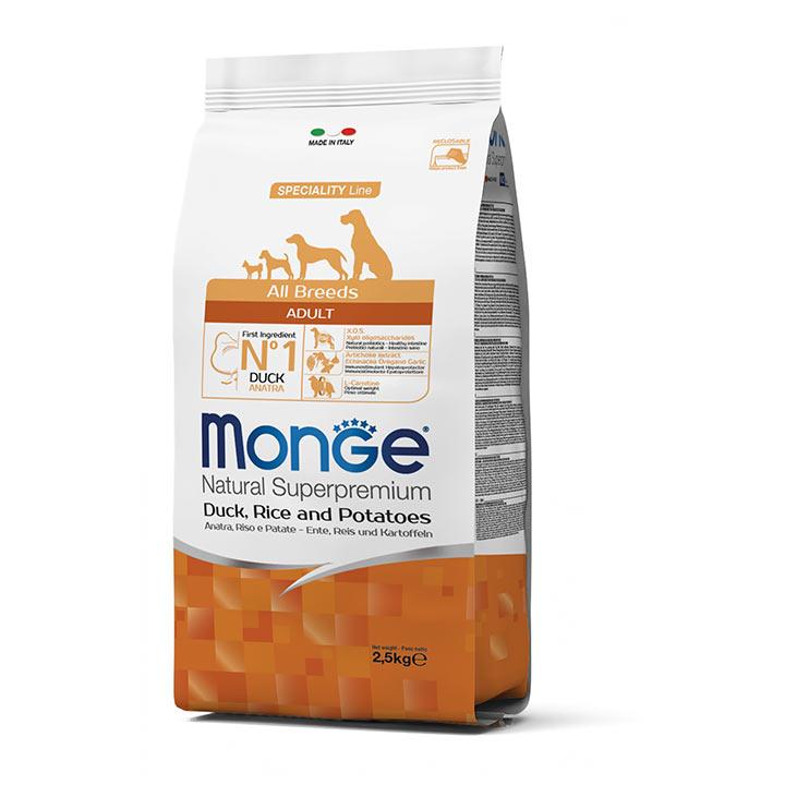 

Сухой корм Monge All breeds Adult Duck для взрослых собак всех пород (утка) 2.5 кг