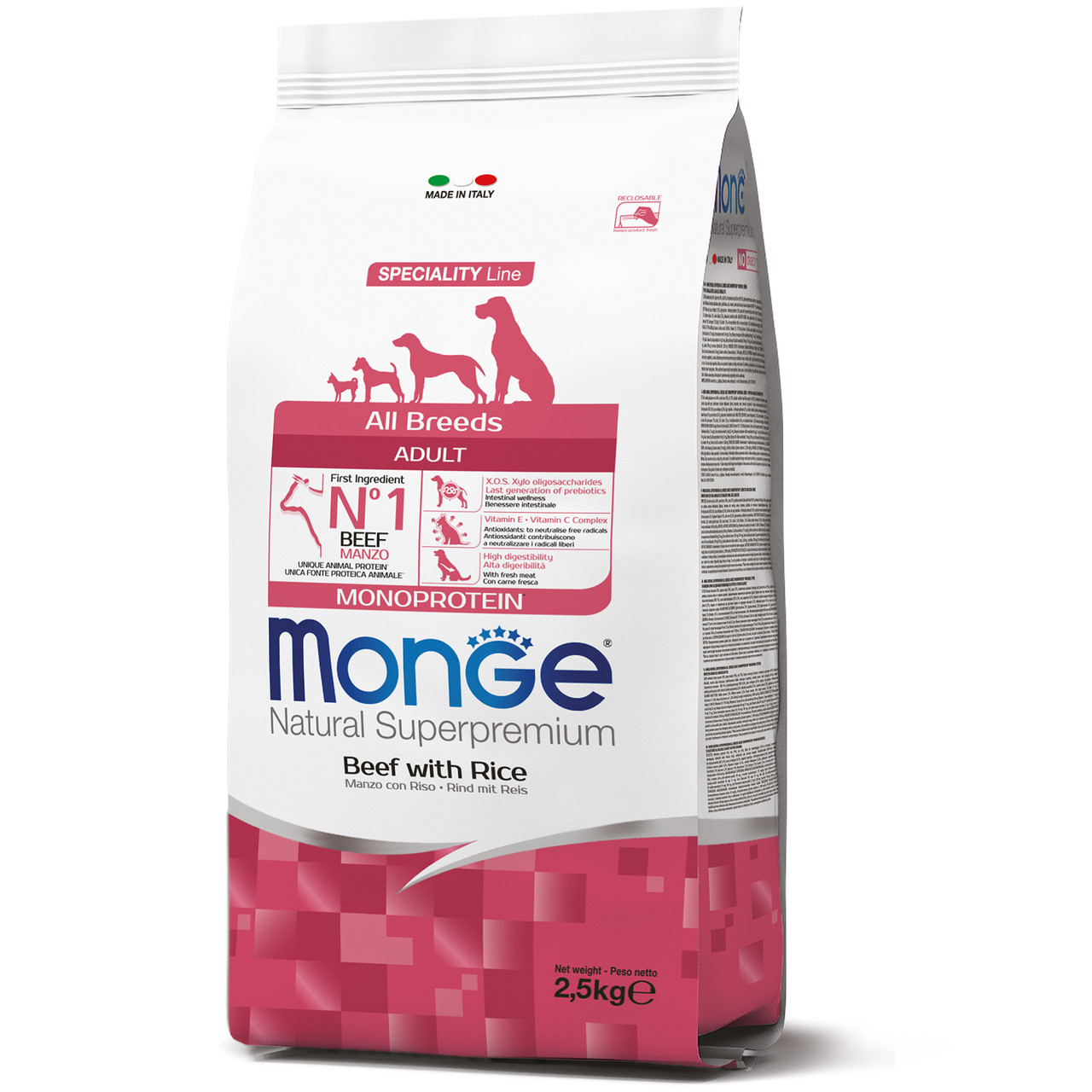 

Сухой корм Monge All breeds Adult Beef для взрослых собак всех пород (говядина) 2.5 кг