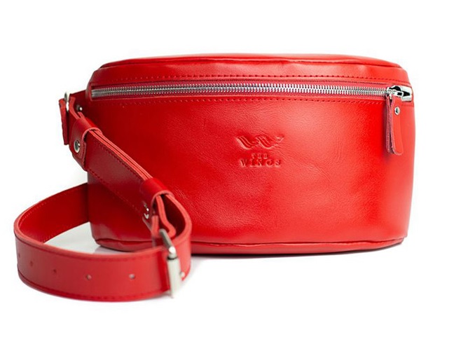 

Сумка поясная кожаная The Wings красная TW-BeltBag-red-ksr