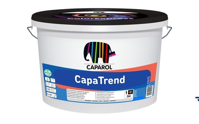 

Краска интерьерная Caparol CapaTrend белая 10 л арт - 951773