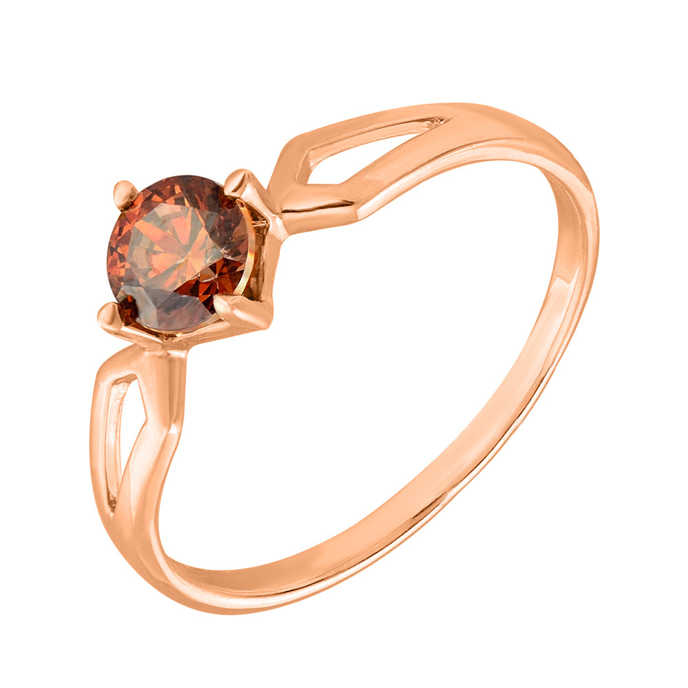 

Кольцо из красного золота с шампаневым фианитом S Zirconia 000130206 16.5 размера
