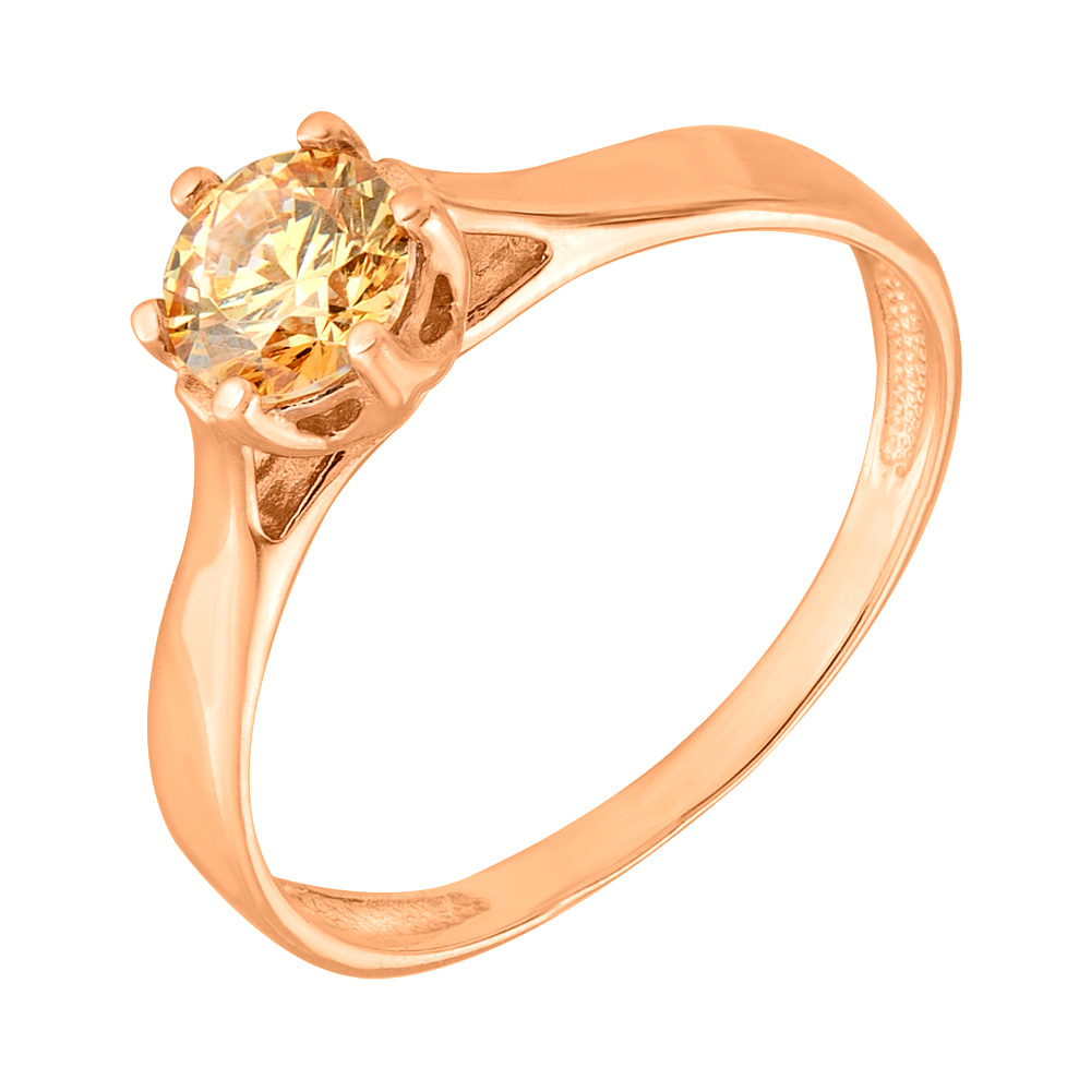 

Кольцо из красного золота с желтым фианитом S Zirconia 000130166 16 размера