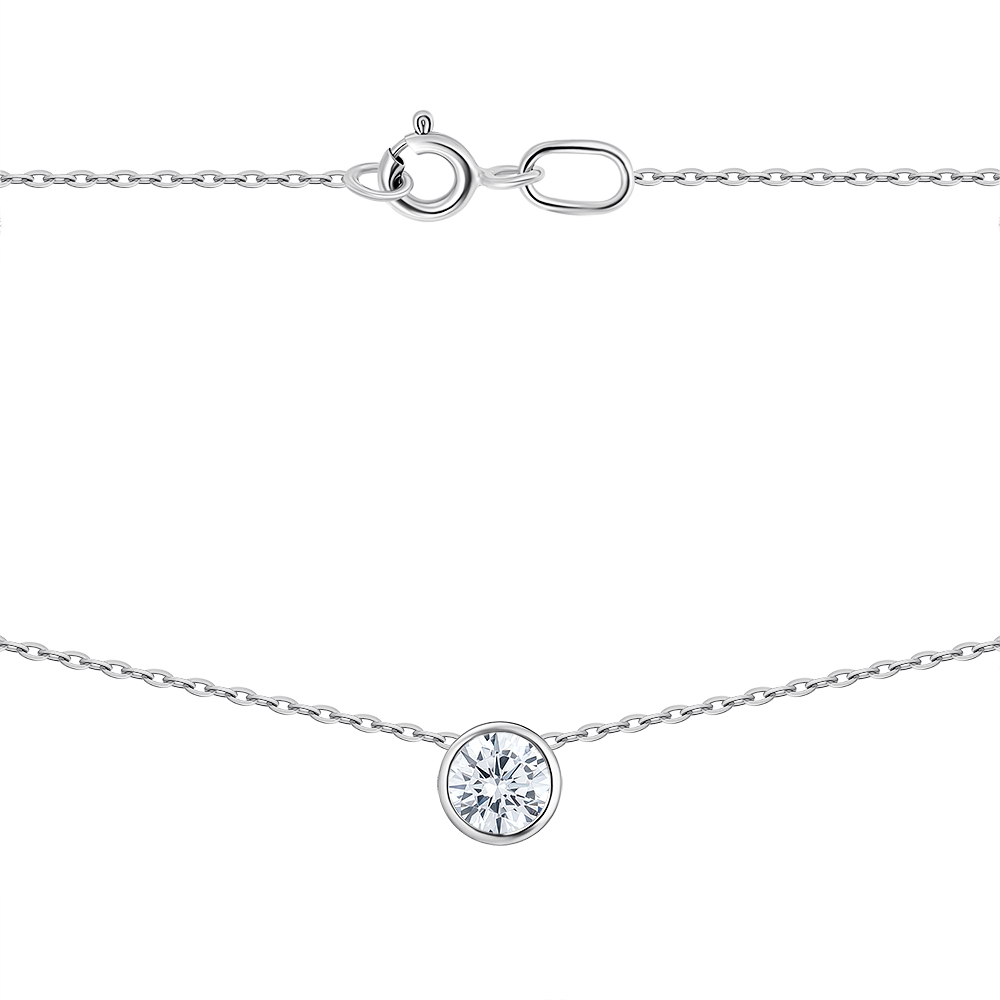 

Серебряное колье с фианитом 000148296 45 размера