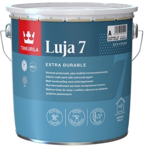 

Краска акрилатная с противоплесневым компонентом Tikkurila Luja 7 9 л Белая (6408070055021)