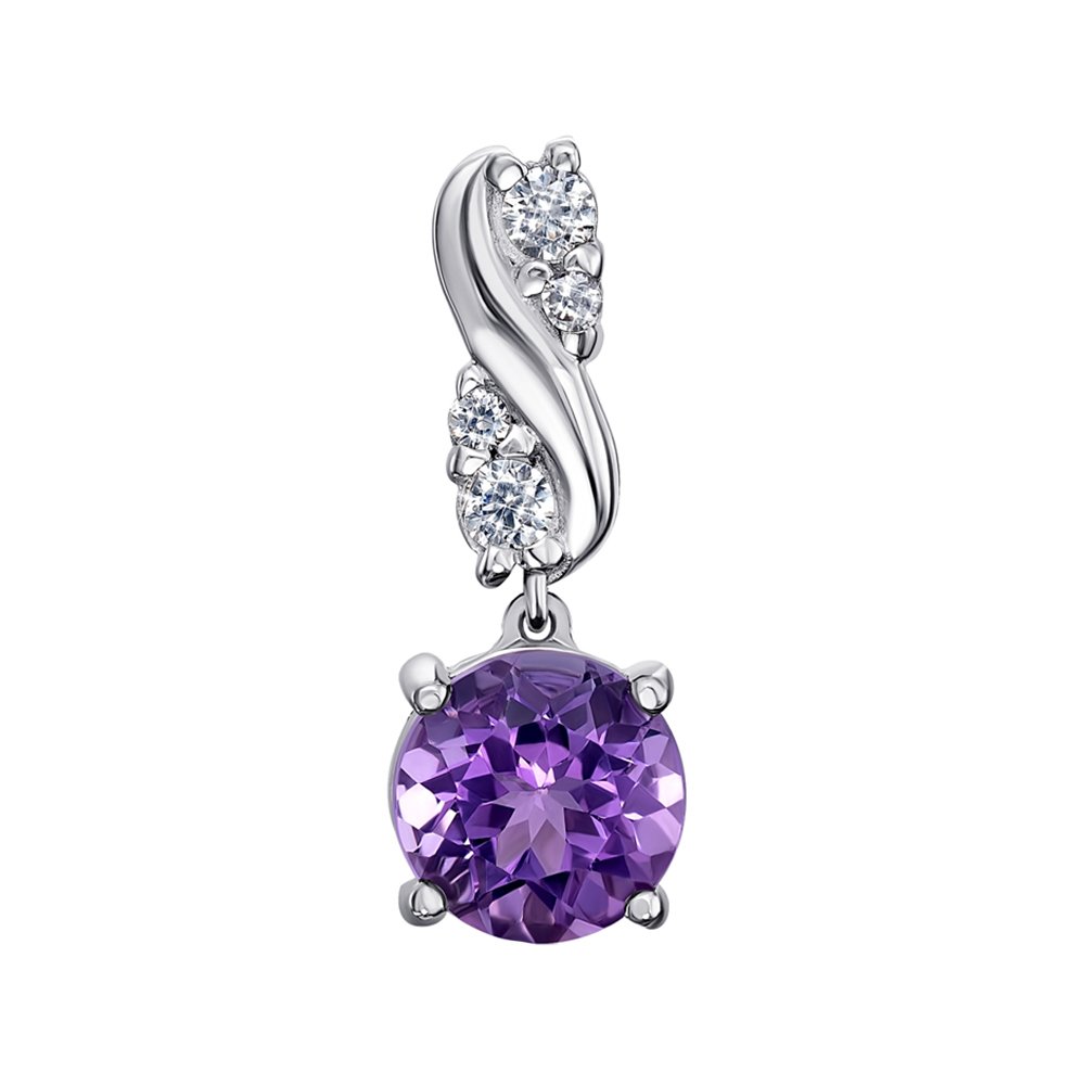 

Серебряная подвеска с аметистом и фианитами 000148408